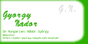 gyorgy nador business card